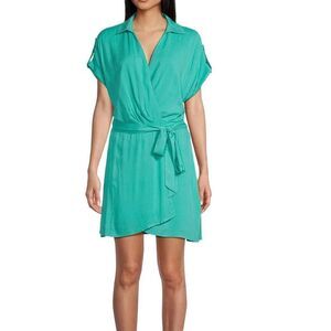 Gianni Bini GB GB Tab Sleeve Wrap Dress, Teal, size Medium, NWT